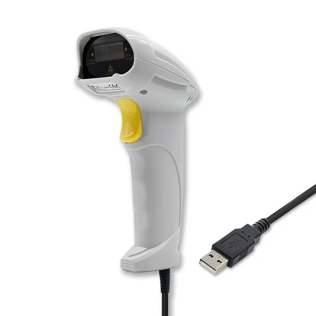 Laser Barcode Reader 1D, White 50877