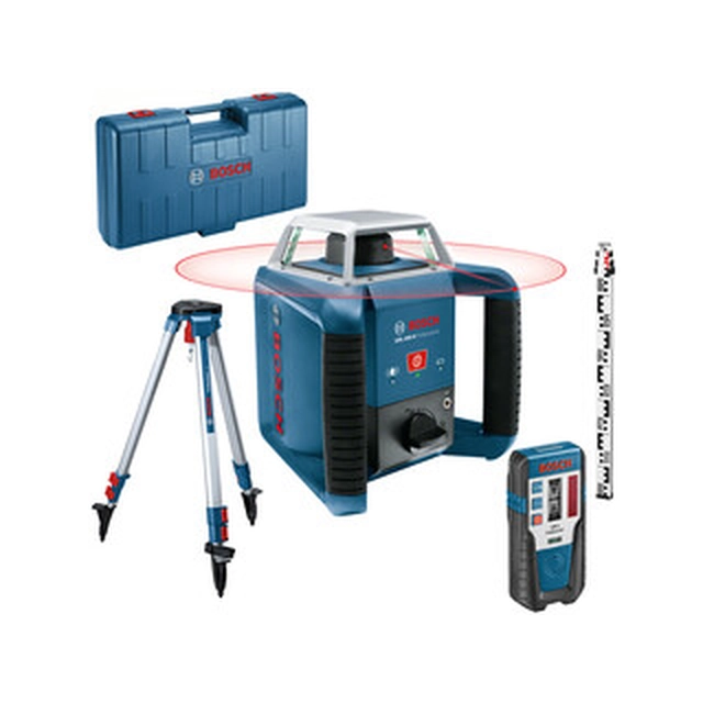 Laser rotante Bosch GRL 400 H Portata: 0 - 10 m/0 - 200 m | 3 x batteria + adattatore batteria | In una valigia