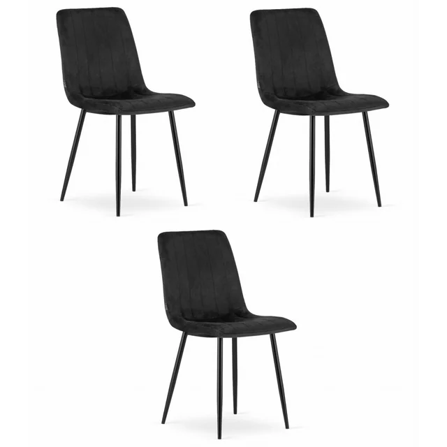 LAVA chair - black velvet x 3