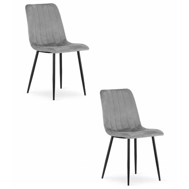 LAVA Chair - Light Grey Velvet x 2