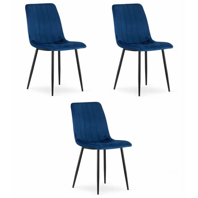 LAVA chair - navy blue velvet x 3