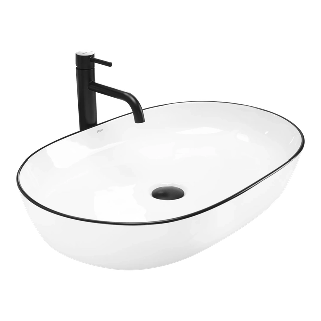 Lavabo à poser Rea Cleo 61 bord noir- En plus 5% REMISE sur le code REA5