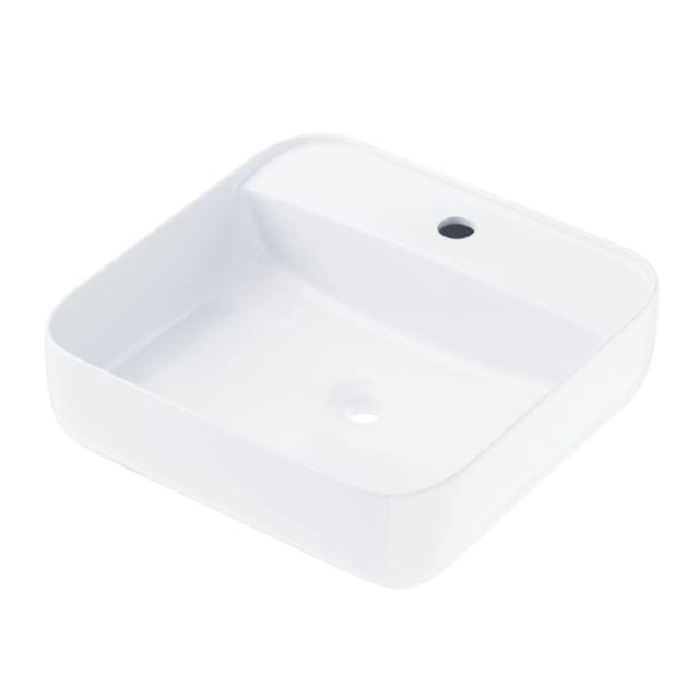 Lavabo da appoggio Corsan 649902 bianco 39,5 x 39,5 cm