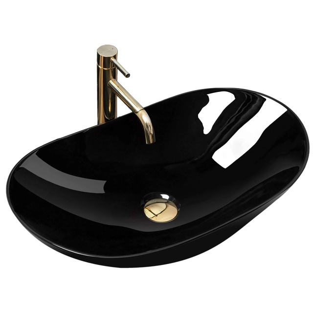 Lavabo da appoggio in ceramica Royal 60 Nero