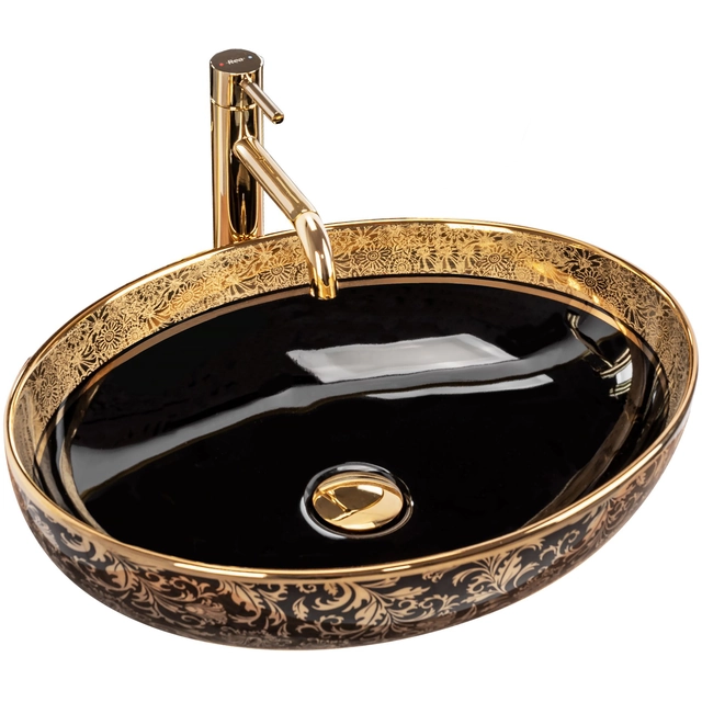 Lavabo da appoggio MARGOT NERO/ORO