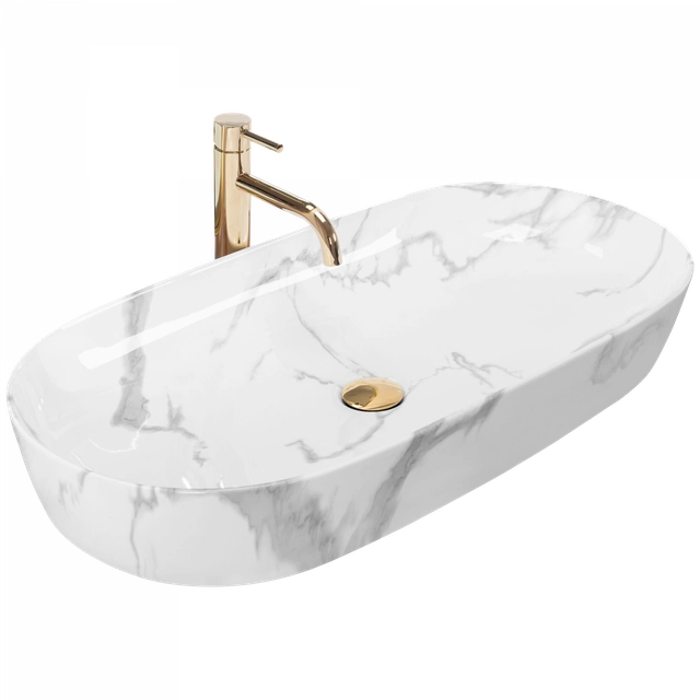 Lavabo da appoggio Rea Cleo 81 Marmo lucido - Inoltre SCONTO 5% con il codice REA5