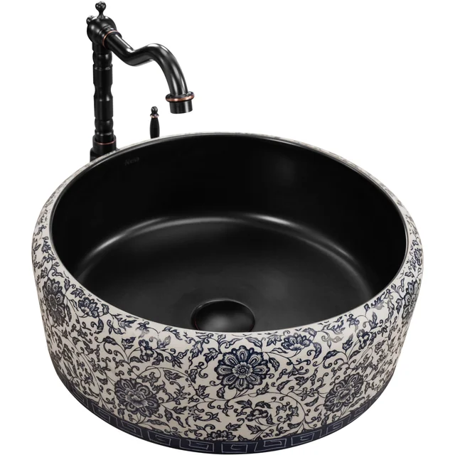 Lavabo da appoggio Rea Florisa, nero opaco