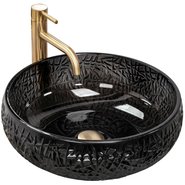 Lavabo da appoggio REA ICE BLACK