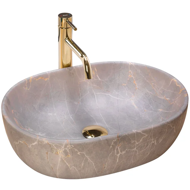 Lavabo da appoggio Rea Lara Beige