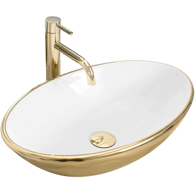 Lavabo da appoggio REA Pamela Gold White