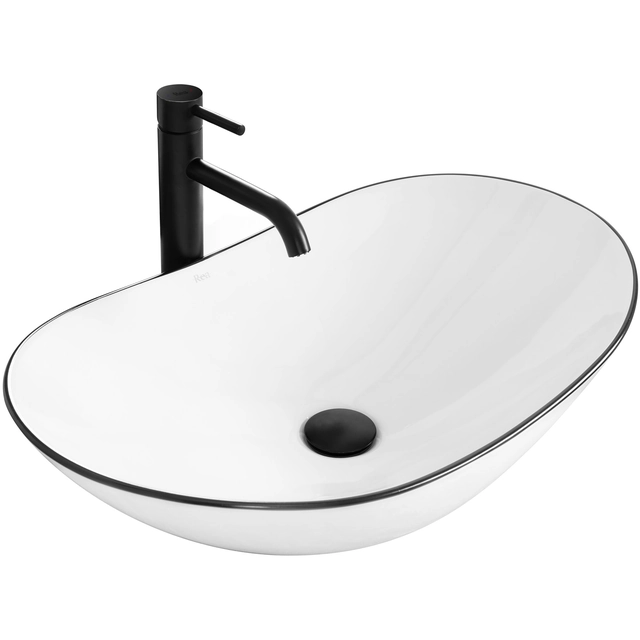 Lavabo da appoggio Rea Royal Black Edge