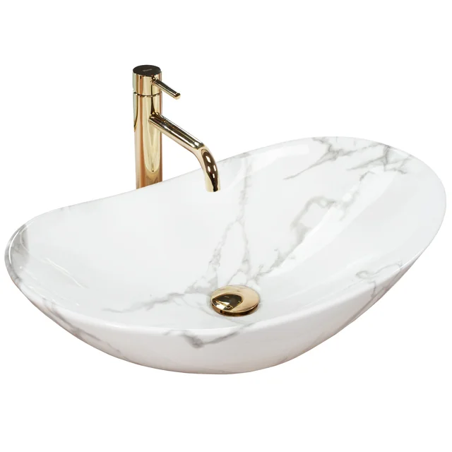 Lavabo da appoggio REA Royal Marmo Shiny