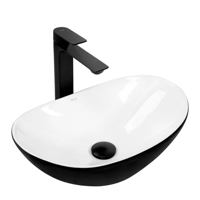 Lavabo da appoggio REA Royal Mini Nero Bianco