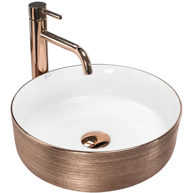 Lavabo da appoggio Rea Sami Brush Rose Gold