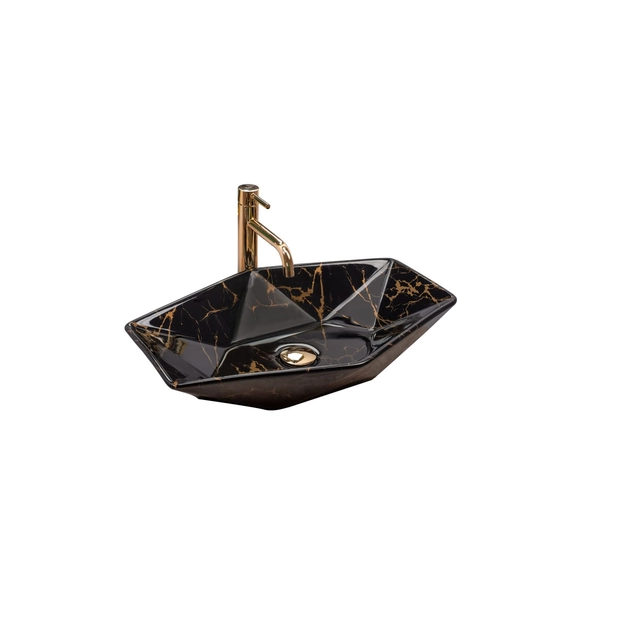 Lavabo da appoggio Rea Vegas Black Marble Shiny - Sconto aggiuntivo del 5% con il codice REA5