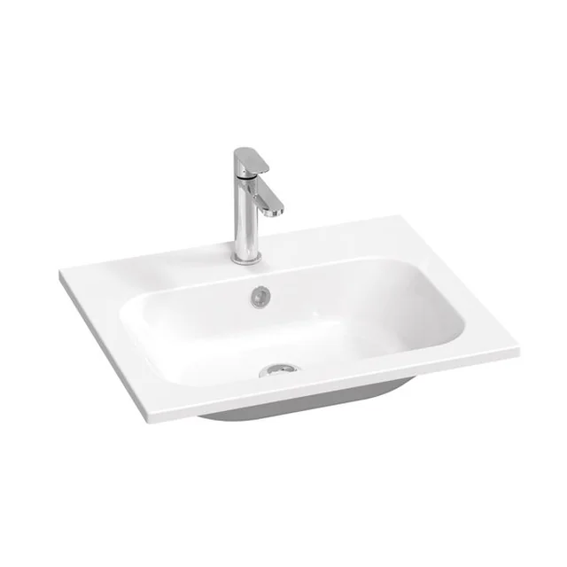 Lavabo en fonte Ravak Chrome Slim, 600 avec trop-plein