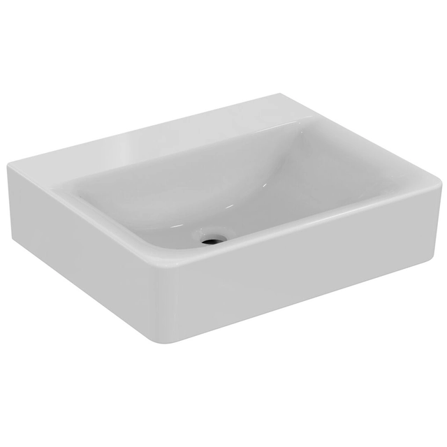 Lavabo Ideal Standard Connect Cube, 55 cm, sans trou pour robinetterie, sans trop-plein