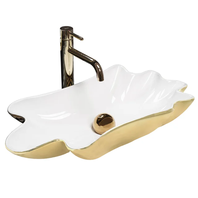 Lavabo REA Sea Infinity Oro/Bianco + presa