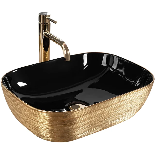 Lavabo sobre encimera Rea Belinda BLACK GOLD BRUSH