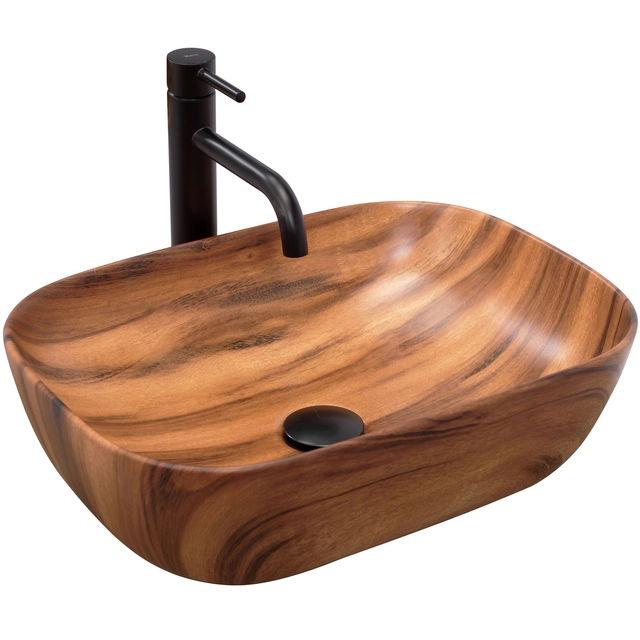 Lavabo sobre encimera Rea Belinda Wood Mat