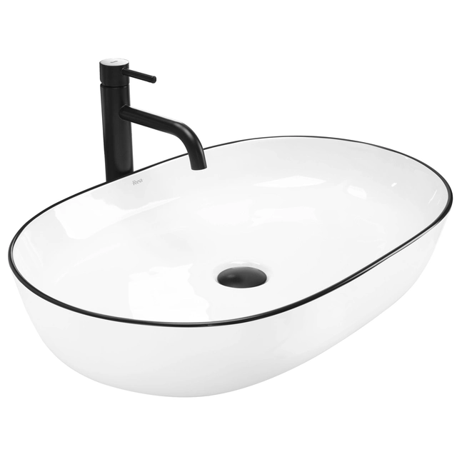 Lavabo sobre encimera Rea CLEO 61 Borde negro