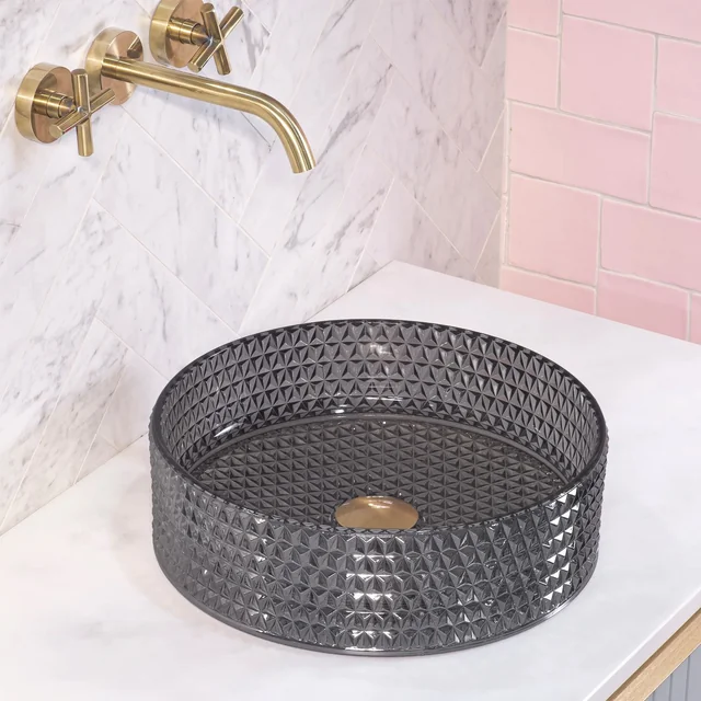 Lavabo sobre encimera Rea Cristal Negro