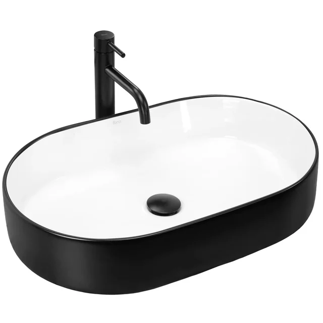 Lavabo sobre encimera Rea Nadia Black Mat White