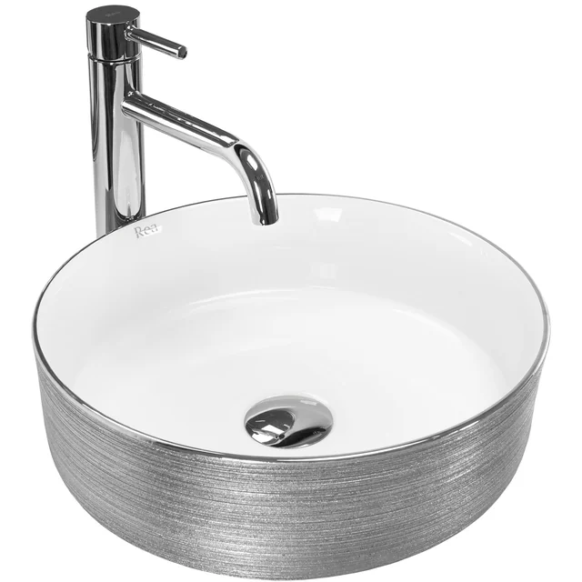 Lavabo sobre encimera Rea Sami Brush Plata