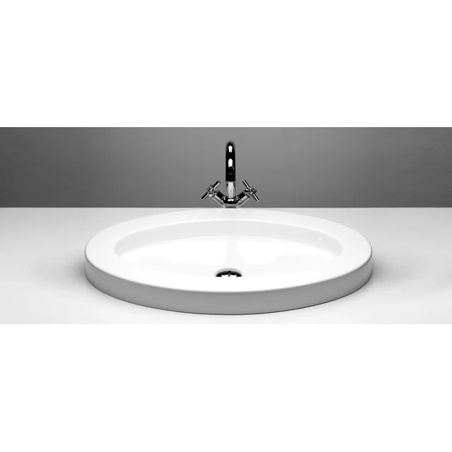 Lavabo VISPOOL Oval 70x45, blanc, avec trou pour robinet