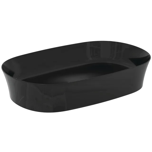 Lavatório autônomo Ideal Standard Ipalyss, oval, 380x600 mm, preto brilhante sem transbordamento