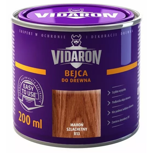 Lazura za les plemeniti mahagoni 0,2l VIDARON B13