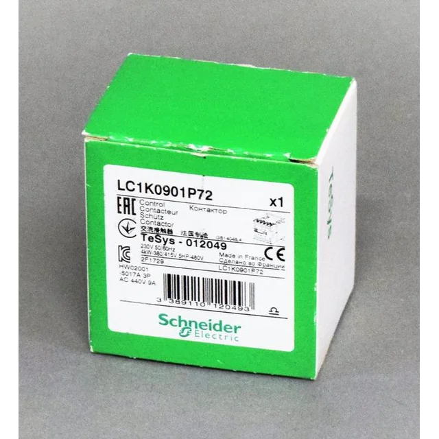 LC1K0901P72 Schneider Electric — jauna rūpnīcas aizzīmogošana