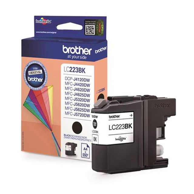 LC223B Ink Cartridge for MFC-J4420DW, MFC-J4620DW Printers, BROTHER, Black, 550 pages