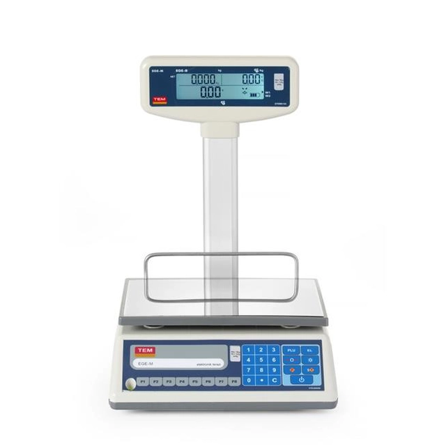 LCD aprēķina skala ar izlici un verifikāciju, EGE sērija 15 kg Hendi TEM015B1D