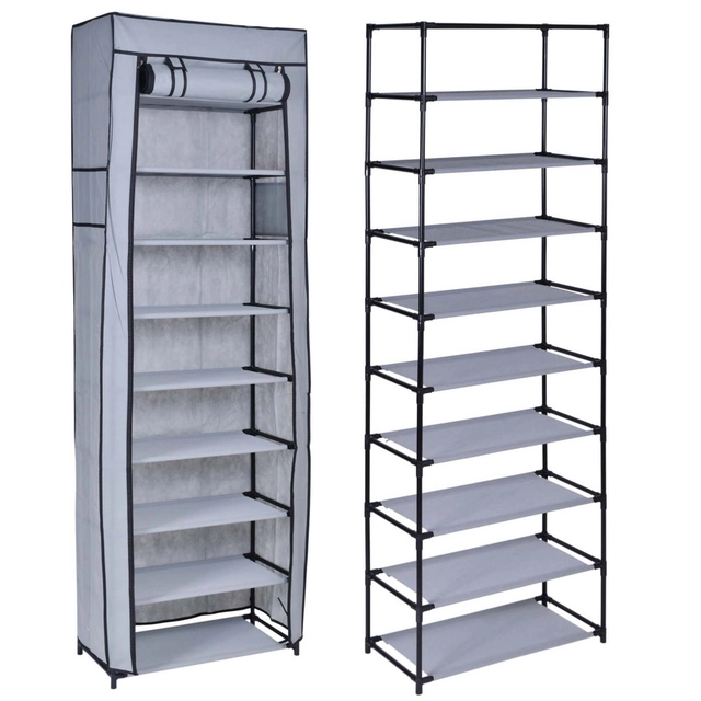 LEA textile shoe cabinet - gray