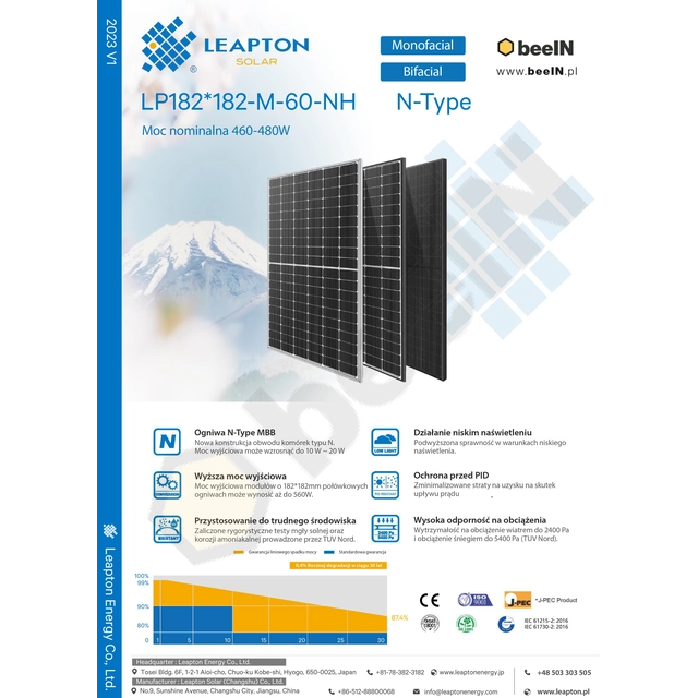 Leapton LP182-M-60-NH 470W Plně černá N-TYPE