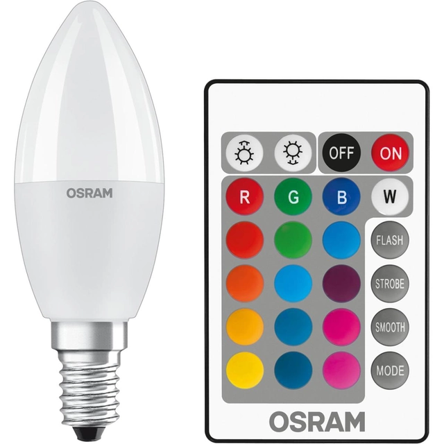 LED bulb LED E14 P45 5.5W = 40W 470lm RGBW OSRAM Star Driver Dimmable OSRLEDH0315 - Osram LED A + A ++ E E14 candle shape 5.5 W warm white 1 pc