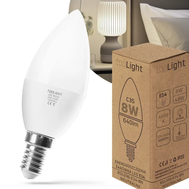 LED Bulb Neutral E-14 8W RSL036