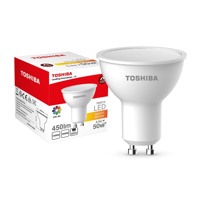 LED bulb TOSHIBA GU10 5,5W SMD2835 450lm Warm white