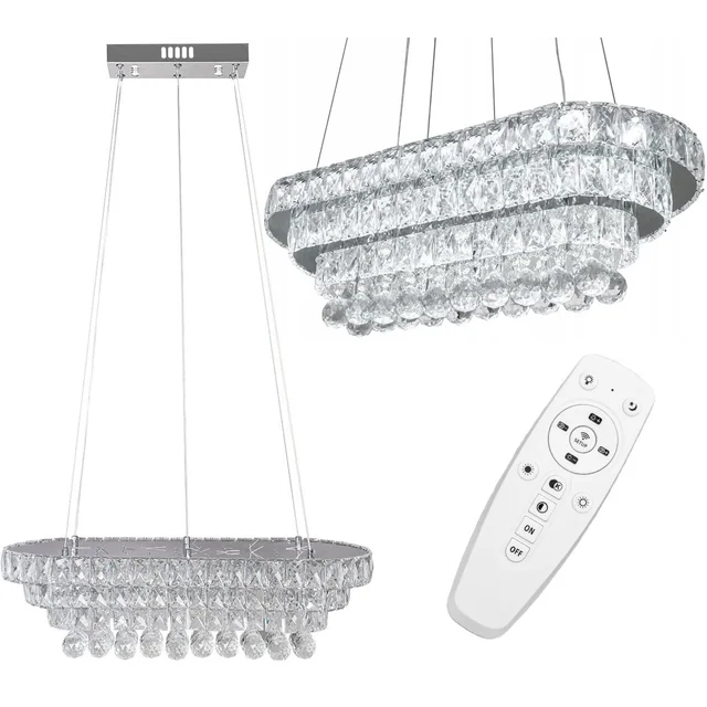 LED Crystal závěsná stropní lampa 102W dálkové ovládání APP417-CP