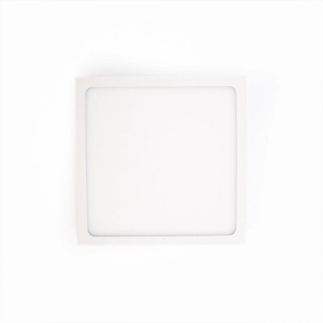 LED de superficie cuadrado con marco de aluminio blanco 140x140mm 12W 1080lm 4000K IP44, 2 años de garantía