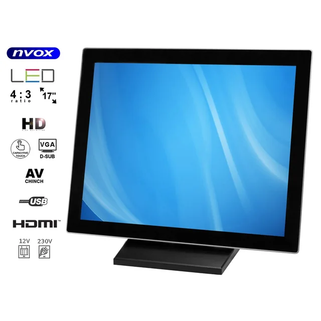 LED jutiklinis monitorius 17cali vga HDMI 12v 230v