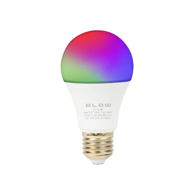 LED-lamp E27 10W 230V RGB + CW WIFI