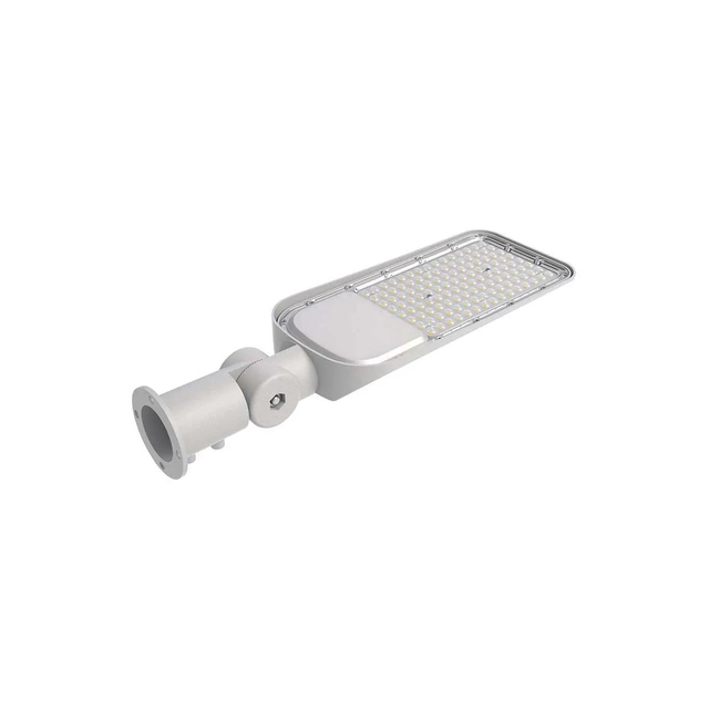 LED ulična svetilka 30W z nastavljivim držalom, 3000lm 100 lm/W, 6500K hladno bela, sivo ohišje IP65, 5 garancija leta, čip SAMSUNG; V-TAC