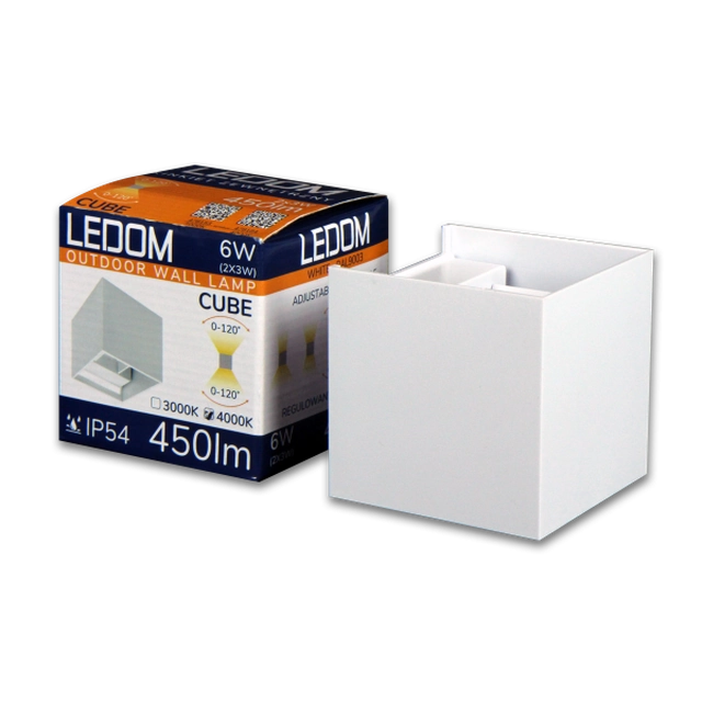 LEDOM® LED outdoor wall lamp 2x3W 3000K IP54 white