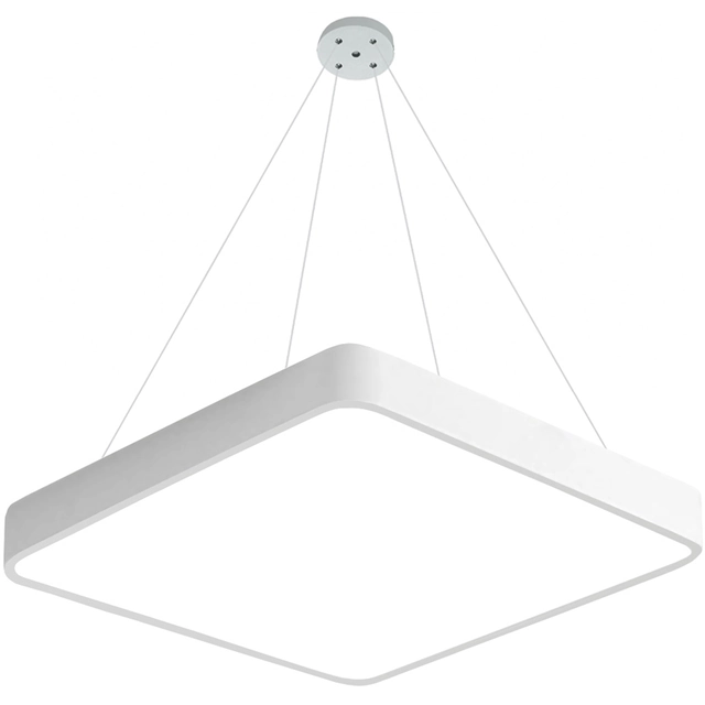 LEDsviti Abgehängtes weißes Design-LED-Panel 600x600mm 48W warmweiß (13129) + 1x Kabel für abgehängte Panels – 4 Kabelsatz