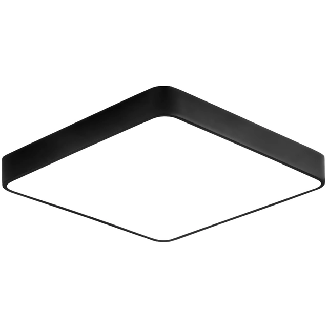 LEDsviti Czarny sufitowy panel LED 400x400mm 24W biały dzienny z czujnikiem (13875)