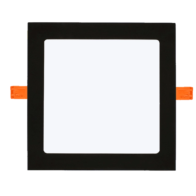 LEDsviti Czarny wbudowany panel LED 12W kwadratowy 170x170mm biały dzienny (12529)