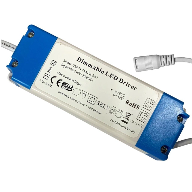 LEDsviti Fonte de alimentação para painel de LED 25W regulável 0-10V IP20 interno (91699)