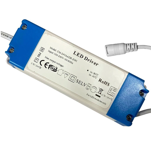 LEDsviti Fonte de alimentação para painel de LED 25W regulável - 300mA IP20 interno (91701)